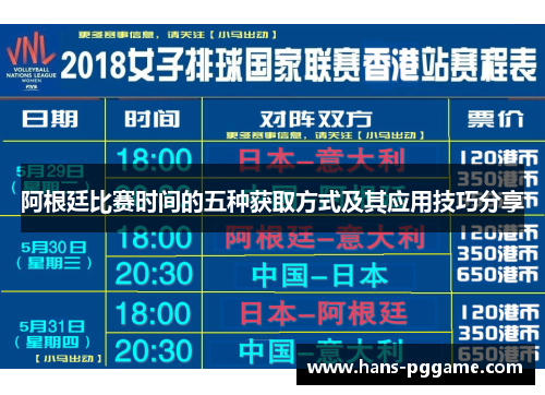 阿根廷比赛时间的五种获取方式及其应用技巧分享